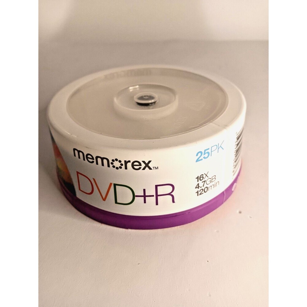 Memorex DVD+R 16X Cool Colors 25 Pack - 4.7 GB, 120 mins New Factory Sealed